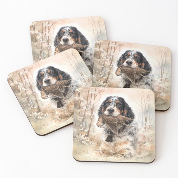 Item preview, English Setter, Woodcock Hunting ,Dog Art designed and sold by TammyHunterArt.
