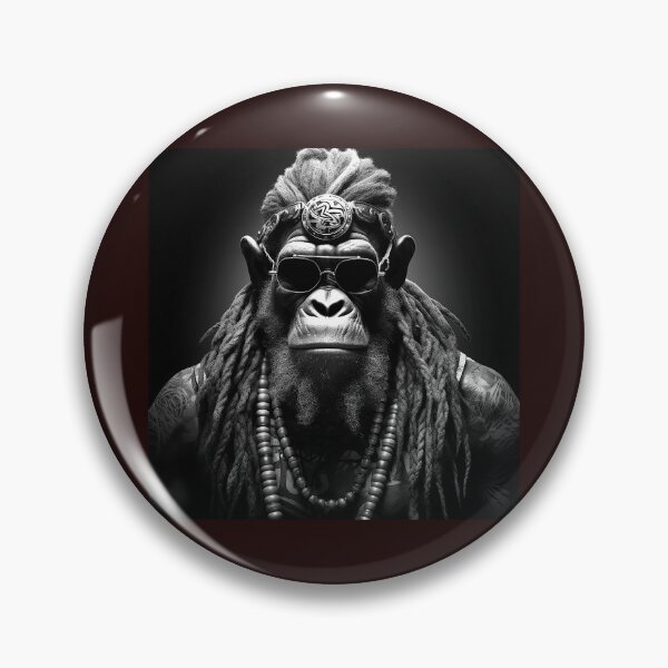 Item preview, Cool Gorilla Portrait | Black and White Urban Primate Character Illustration designed and sold by inkoutninja.