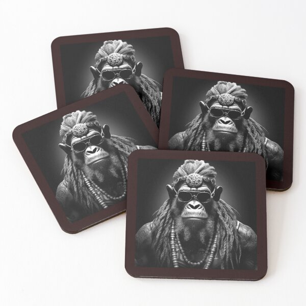 Item preview, Cool Gorilla Portrait | Black and White Urban Primate Character Illustration designed and sold by inkoutninja.