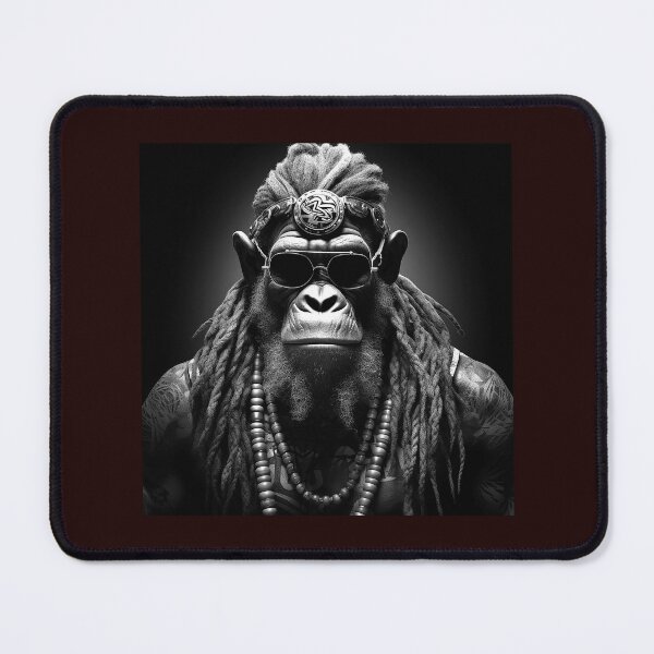 Item preview, Cool Gorilla Portrait | Black and White Urban Primate Character Illustration designed and sold by inkoutninja.