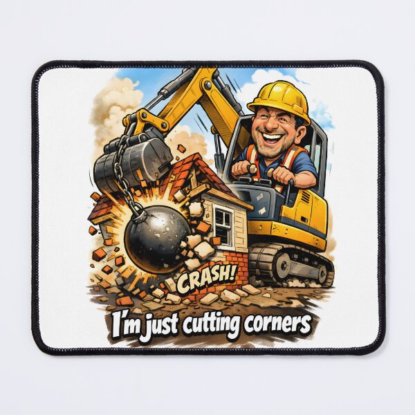 Item preview, cheerful builder caricature designed and sold by Troll Art & Delete.