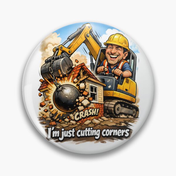 Item preview, cheerful builder caricature designed and sold by Troll Art & Delete.