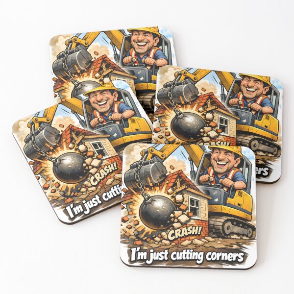 Item preview, cheerful builder caricature designed and sold by Troll Art & Delete.