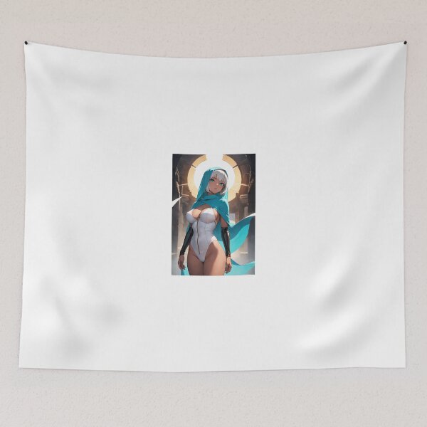 Item preview, Enabara Honosu - Mystical Anime Girl in Teal Hood and White Bodysuit Art designed and sold by iloveanimechibi.