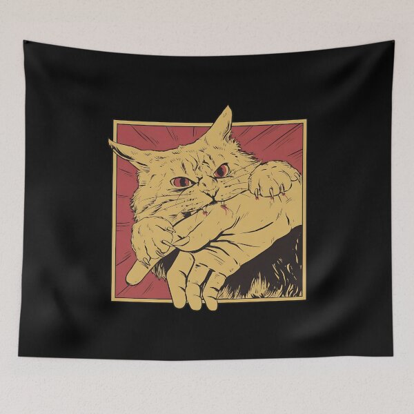 Item preview, Aggressive Cat Bites Finger Retro Comic Tee designed and sold by OlyvieArt.