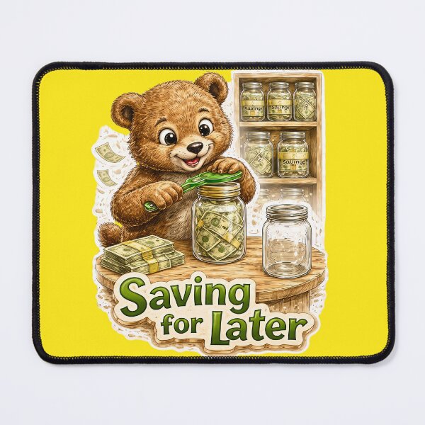 Item preview, Funny Bear Saving Money in Jars Sticker – Cute Finance Humor Art designed and sold by Felixuss.