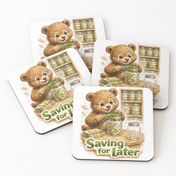 Item preview, Funny Bear Saving Money in Jars Sticker – Cute Finance Humor Art designed and sold by Felixuss.