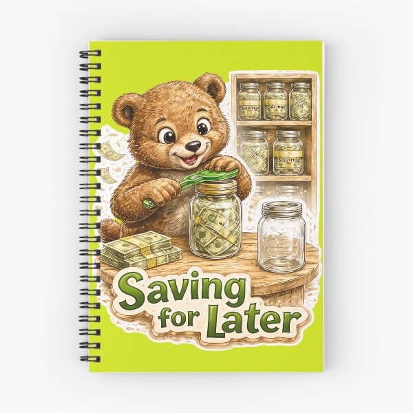 Item preview, Funny Bear Saving Money in Jars Sticker – Cute Finance Humor Art designed and sold by Felixuss.
