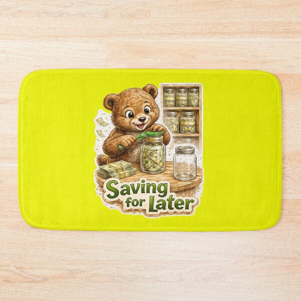 Item preview, Funny Bear Saving Money in Jars Sticker – Cute Finance Humor Art designed and sold by Felixuss.