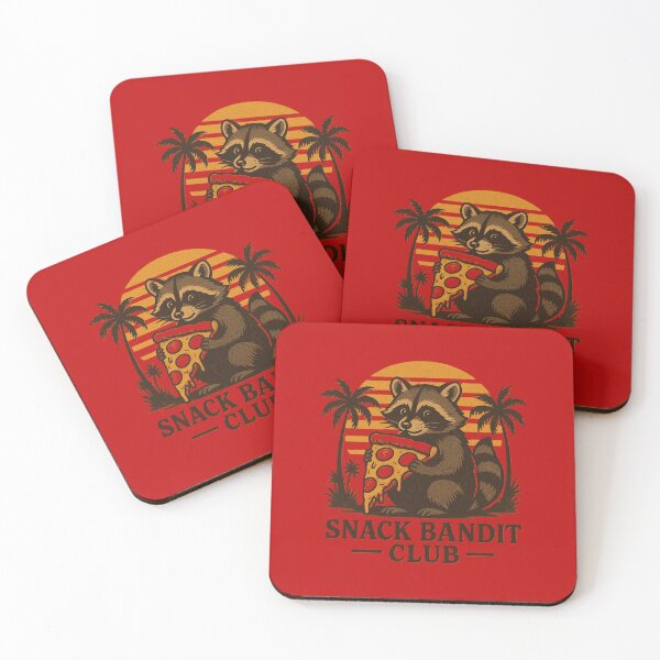 Item preview, Retro Raccoon Snack Bandit, Vintage Sunset Pizza Thief designed and sold by AYACHI90.