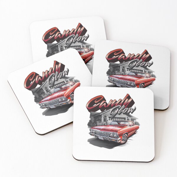 Item preview, Candy Glow Red Lowrider Classic Car Garage Art designed and sold by PrimeRacer.