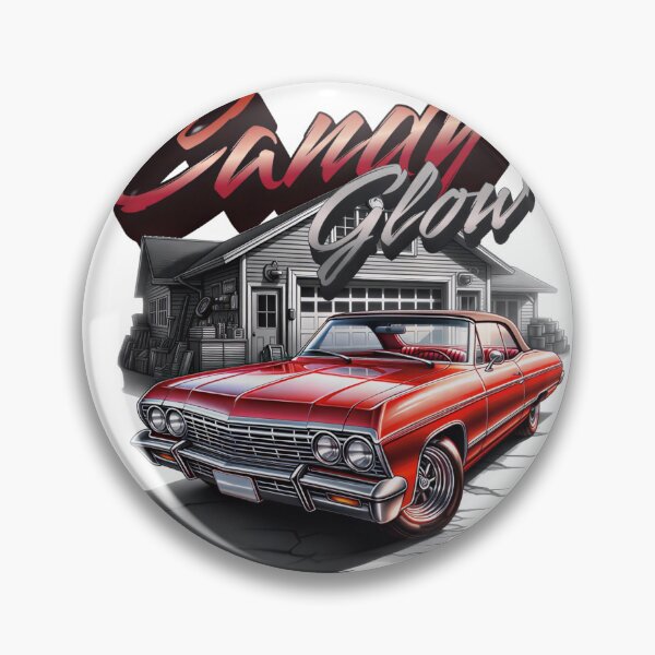 Item preview, Candy Glow Red Lowrider Classic Car Garage Art designed and sold by PrimeRacer.