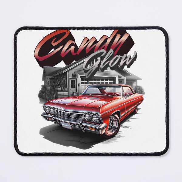 Item preview, Candy Glow Red Lowrider Classic Car Garage Art designed and sold by PrimeRacer.