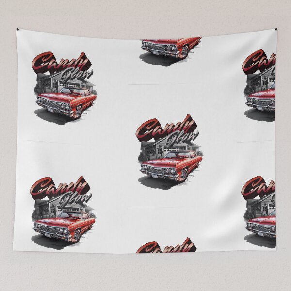 Item preview, Candy Glow Red Lowrider Classic Car Garage Art designed and sold by PrimeRacer.