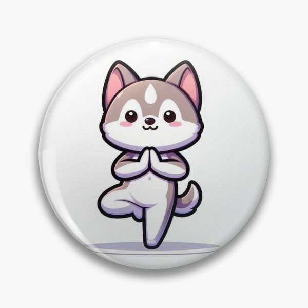Item preview, Cute Husky Yoga Sticker-Kawaii Dog Meditation Namaste Cartoon  designed and sold by carestazafeli.