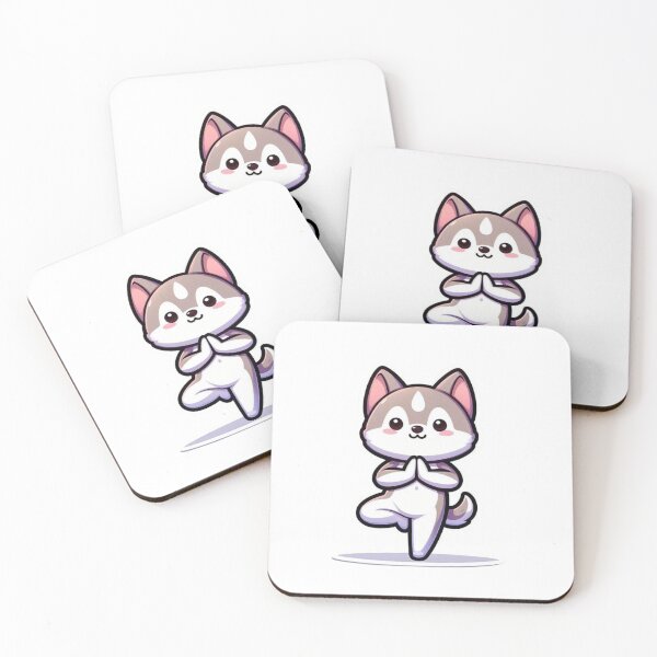 Item preview, Cute Husky Yoga Sticker-Kawaii Dog Meditation Namaste Cartoon  designed and sold by carestazafeli.