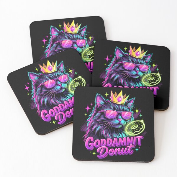 Item preview, Goddamnit Donut Neon Cat King Funny Donut Lover  designed and sold by Frizz-Nie.