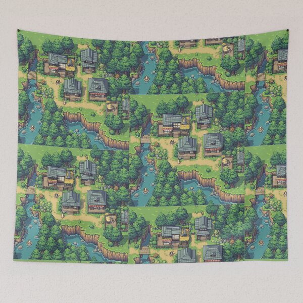 Item preview, Sleepy 32-Bit Village designed and sold by NijiWorld.
