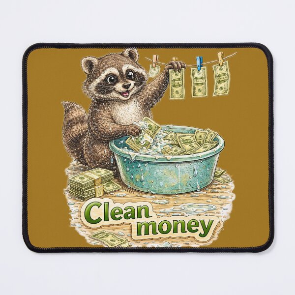 Item preview, Clean Money Raccoon Sticker – Funny Washing Cash Animal Art designed and sold by Felixuss.