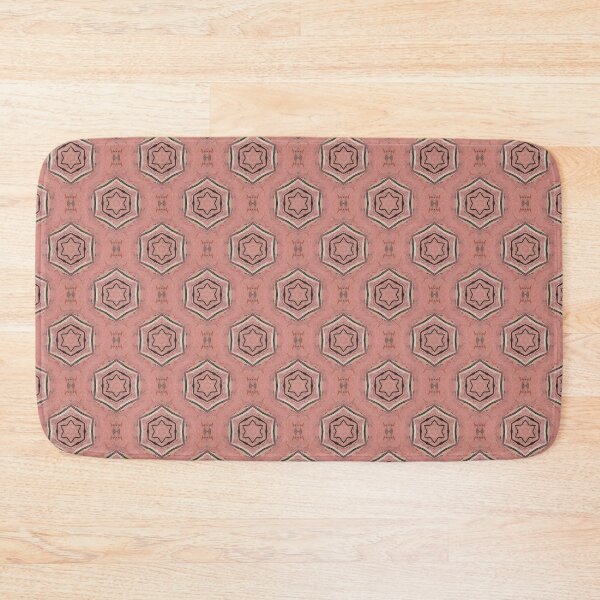 Item preview, Hexagon Star Geometric Pattern in Peach designed and sold by Artistestella.