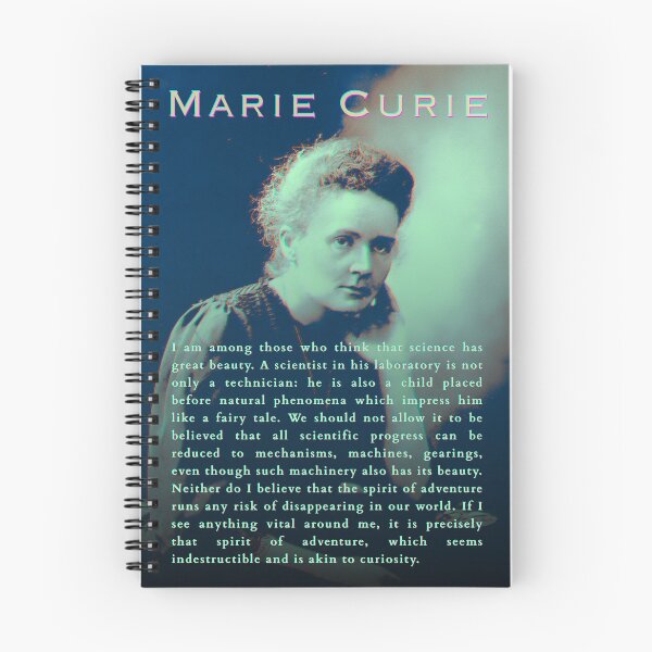 Item preview, Marie Curie  portrait and quote: I am among those who think that science has great beauty. A scientist in his laboratory is not only a technician: designed and sold by artbleed.