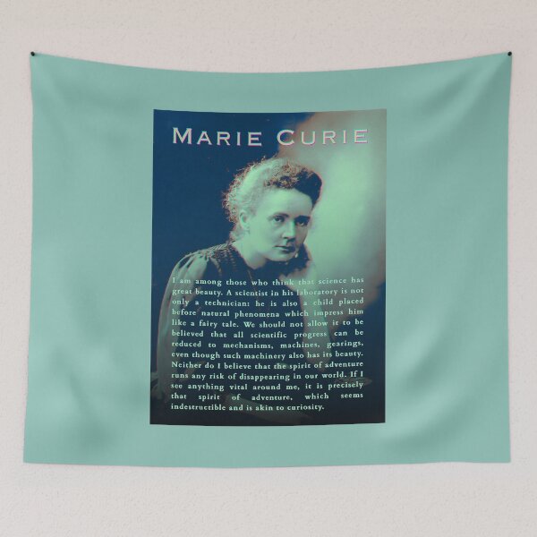 Item preview, Marie Curie  portrait and quote: I am among those who think that science has great beauty. A scientist in his laboratory is not only a technician: designed and sold by artbleed.