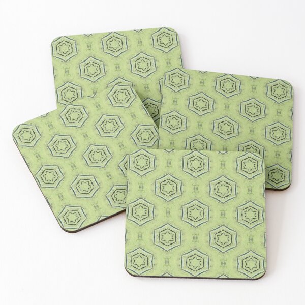 Item preview, Hexagon Star Geometric Pattern in Green designed and sold by Artistestella.