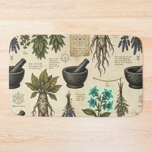 Item preview,  Vintage Alchemist Herbalist Botanical Mandrake & Belladonna Pattern designed and sold by InnerwayStudio.