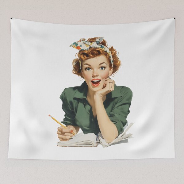 Item preview, Vintage Pin-Up Study Surprise Girl designed and sold by junkydotcom.