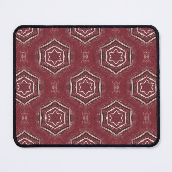 Item preview, White Hexagon Star Geometric Pattern in Burgundy designed and sold by Artistestella.