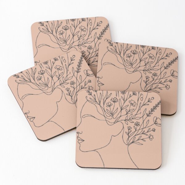 Item preview, Blooming Mind: Minimalist Floral Brain & Woman Profile Line Art            designed and sold by MT-Hub | Cute Aesthetic Art, Stickers & Phone Cases.