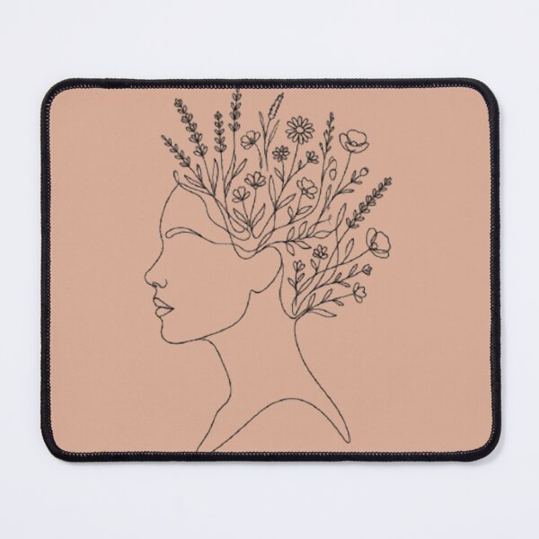 Item preview, Blooming Mind: Minimalist Floral Brain & Woman Profile Line Art            designed and sold by MT-Hub | Cute Aesthetic Art, Stickers & Phone Cases.