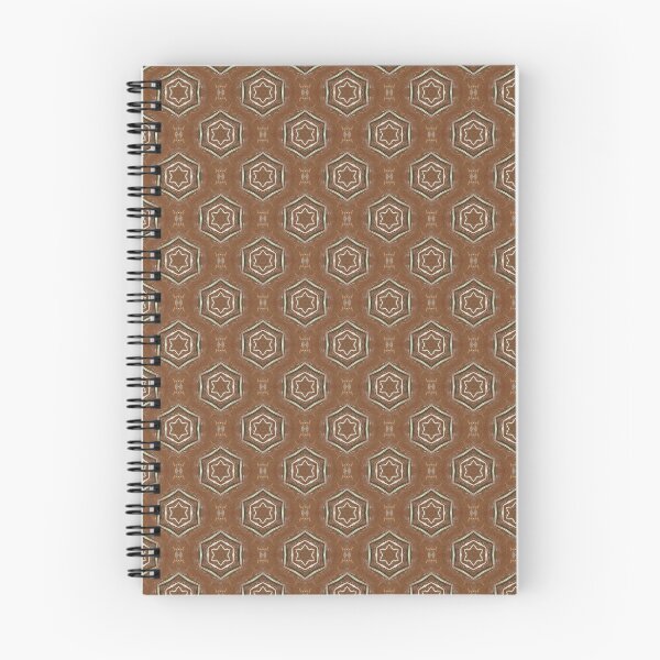 Item preview, White Hexagon Star Geometric Pattern in Tan Brown designed and sold by Artistestella.