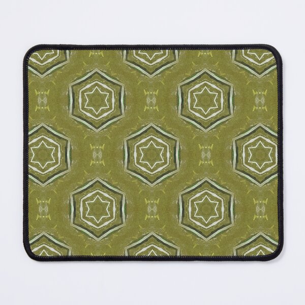 Item preview, White Hexagon Star Geometric Pattern in Olive Green designed and sold by Artistestella.