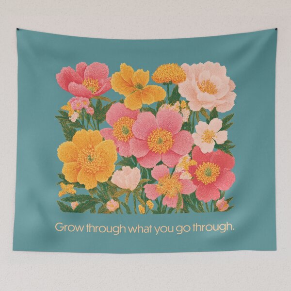 Item preview, Wildflowers Don’t Need Permission – Floral Typography Quote Design designed and sold by BobaBunny76.