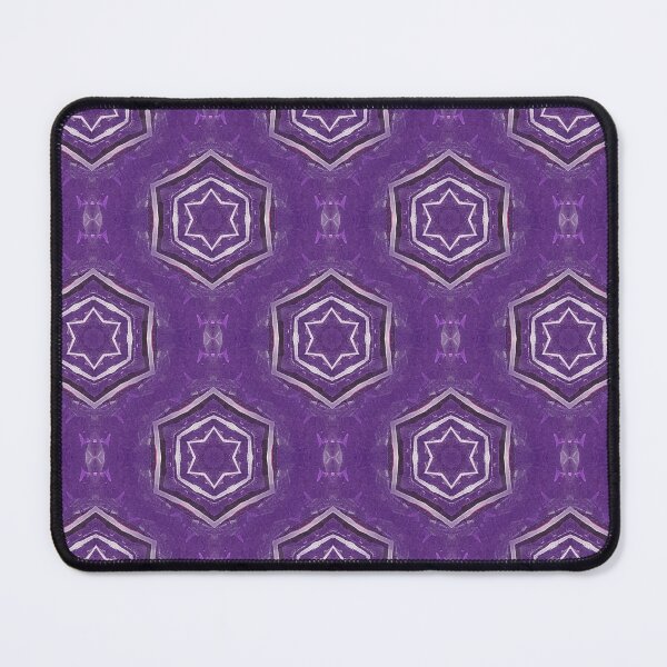 Item preview, White Hexagon Star Geometric Pattern in Purple designed and sold by Artistestella.