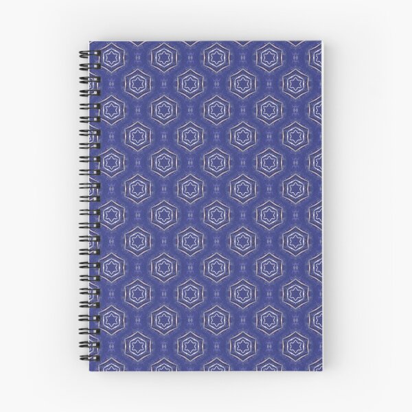 Item preview, White Hexagon Star Geometric Pattern in Blue designed and sold by Artistestella.