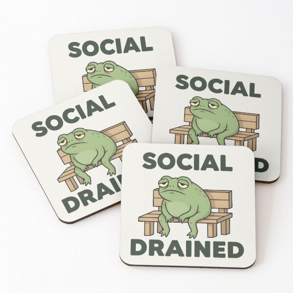 Item preview, Socially Drained Frog Shirt – Funny Introvert Anxiety Meme Tee designed and sold by ZyxDes.