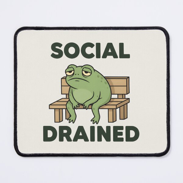 Item preview, Socially Drained Frog Shirt – Funny Introvert Anxiety Meme Tee designed and sold by ZyxDes.