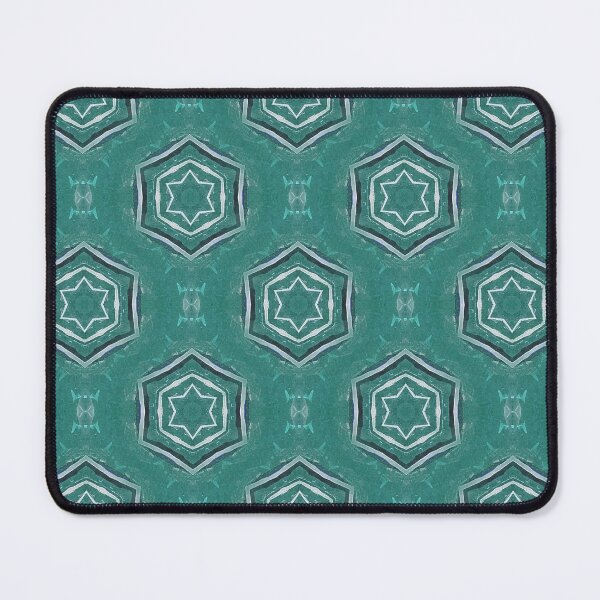 Item preview, White Hexagon Star Geometric Pattern in Green designed and sold by Artistestella.