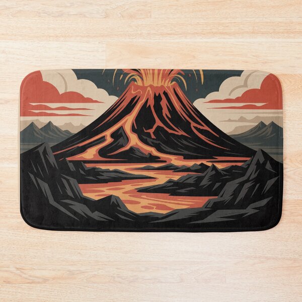 Item preview, Iceland Volcano Eruption Poster – Retro WPA Travel Lava Landscape Art designed and sold by Tamas Das.