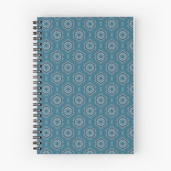 Item preview, White Hexagon Star Geometric Pattern in Teal designed and sold by Artistestella.