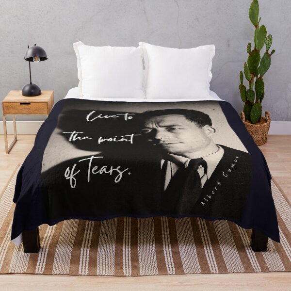 Item preview, Albert Camus black and white portrait and quote: Live to the point of tears designed and sold by artbleed.