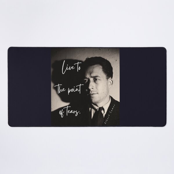 Item preview, Albert Camus black and white portrait and quote: Live to the point of tears designed and sold by artbleed.
