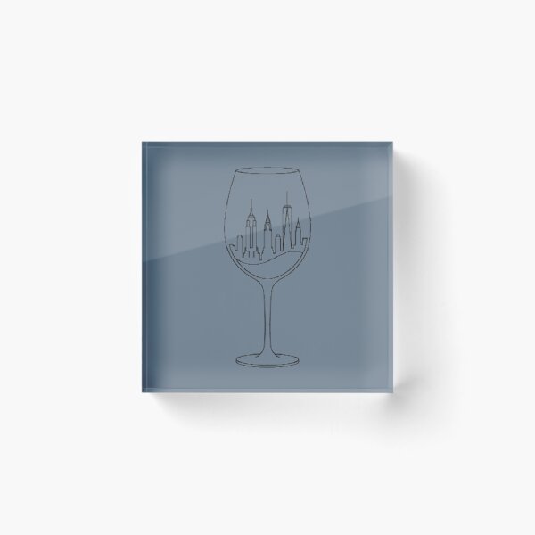 Item preview, City in a Glass: Minimalist New York Skyline Wine Art designed and sold by MT-Hub | Cute Aesthetic Art, Stickers & Phone Cases.