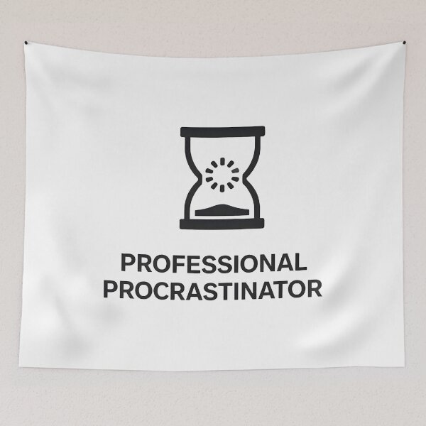 Item preview, Professional Procrastinator Hourglass Minimalist designed and sold by SplashTastic.