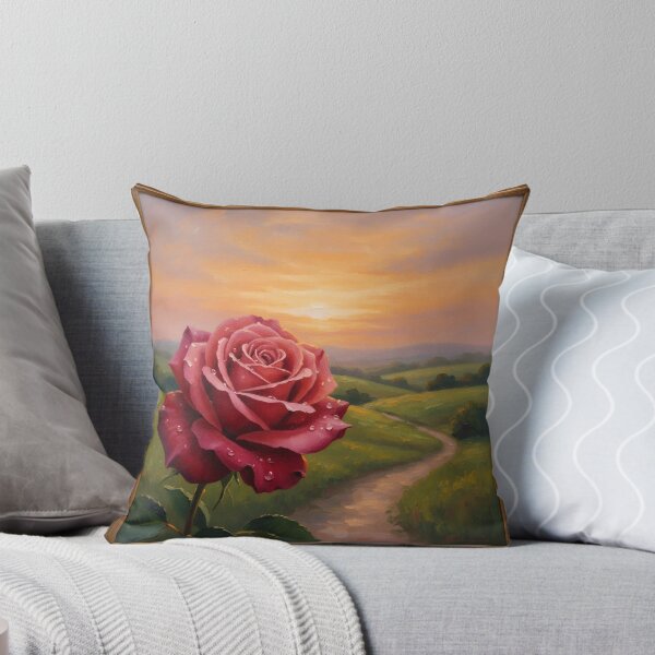 Item preview, A high-quality, professional oil painting of a single blooming rose in the foreground designed and sold by mahmoud  nassar.