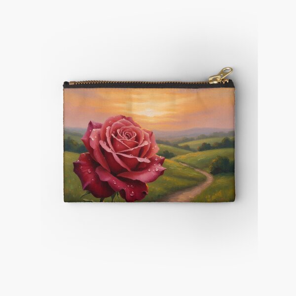 Item preview, A high-quality, professional oil painting of a single blooming rose in the foreground designed and sold by mahmoud  nassar.