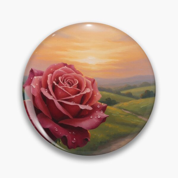 Item preview, A high-quality, professional oil painting of a single blooming rose in the foreground designed and sold by mahmoud  nassar.