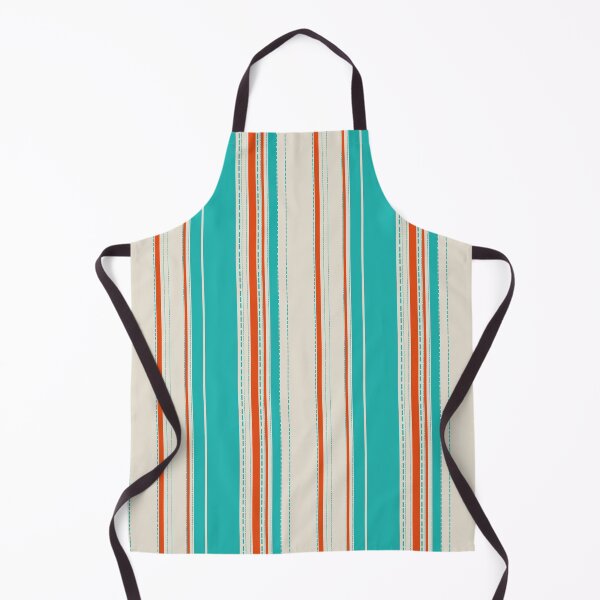Item preview, Retro Teal & Orange Stripes Pattern with Dashed Lines – Modern Geometric Vintage Style designed and sold by WildHugeDot.